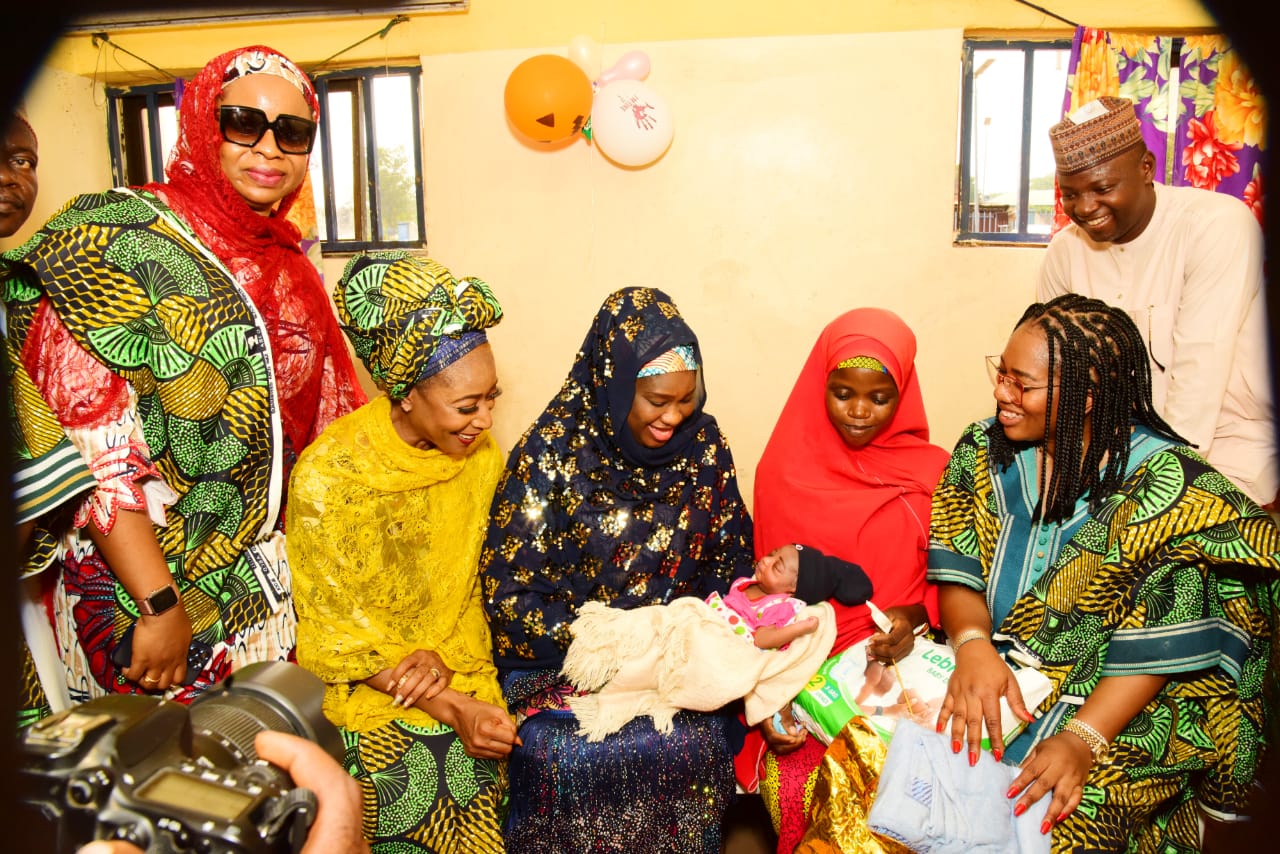 FCT Minister of State, Dr. Mariya Mahmoud and mothers