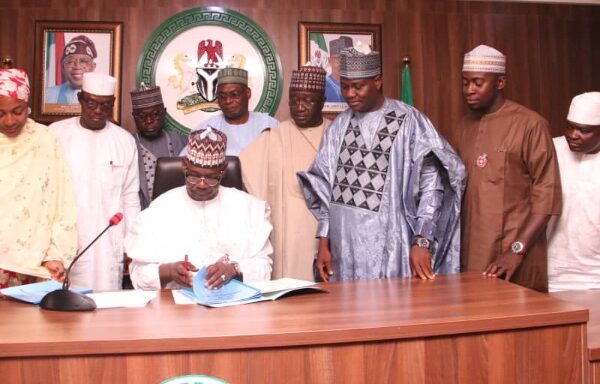 Gov. Sule signs 2024 budget into law.