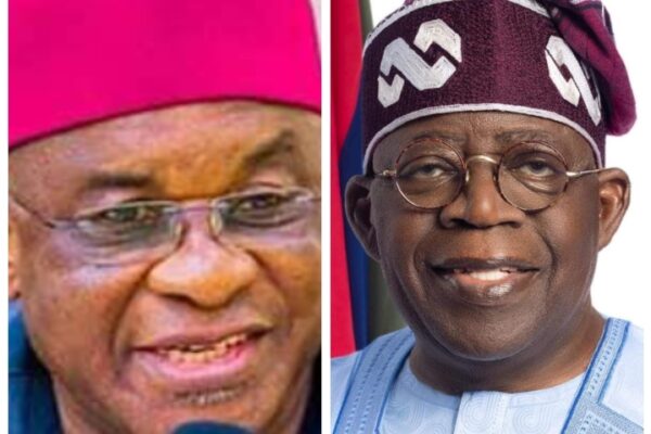 Former President of the Senate, Senator David Mark and President Bola Ahmed Tinubu