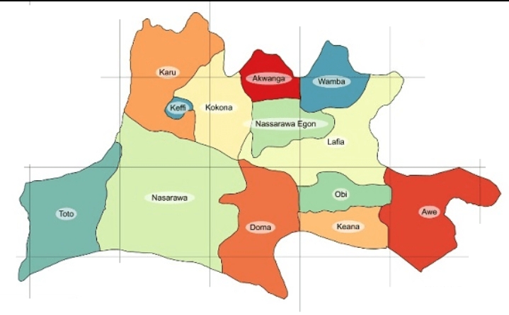 The map of Nasarawa State