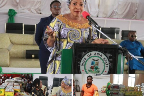 Mrs. Priscilla Otti, the wife of Abia State Governor provides succour to persons with disabilities