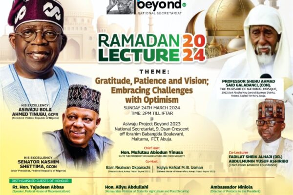 Ramadan Lecture 2024: Project Beyond 2023 Organises Annual Program March 24.