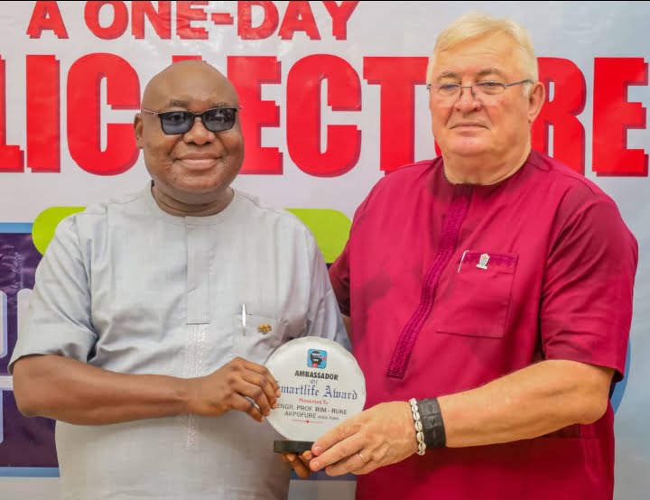 Prof Akpofure FUPRE VC conferred with SMARTLIFE Ambassador Award