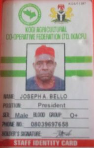 President, Kogi Agricultural Cooperative Federation, Chief Joseph Bello