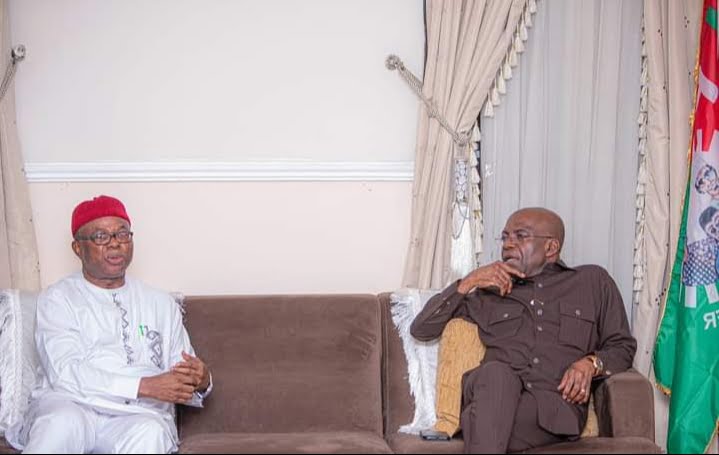 A member of Board of North East Development Commission (NEDC), Hon Sam Onuigbo & The Governor of Abia State, Dr Alex Otti, OFR.