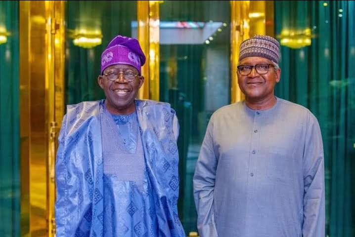 President Bola Ahmed Tinubu and Alhaji Aliko Dangote