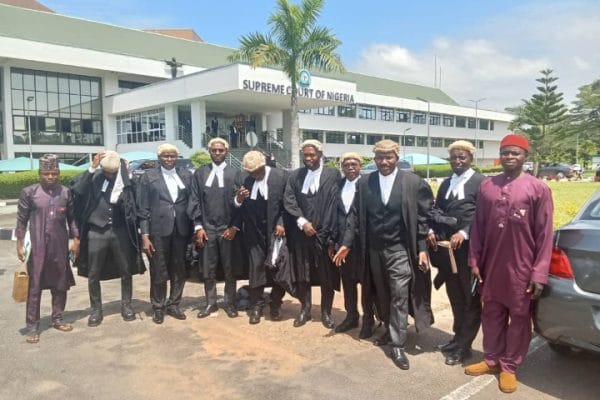 Barrister Muhammed Tanko Musa Osuku (middle) and other learned colleagues in Supreme Court Abuja