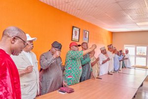 Engr. Clement Ohida, the Chairman, Nigeria Union of Pensioners, Kogi State and other executive members
