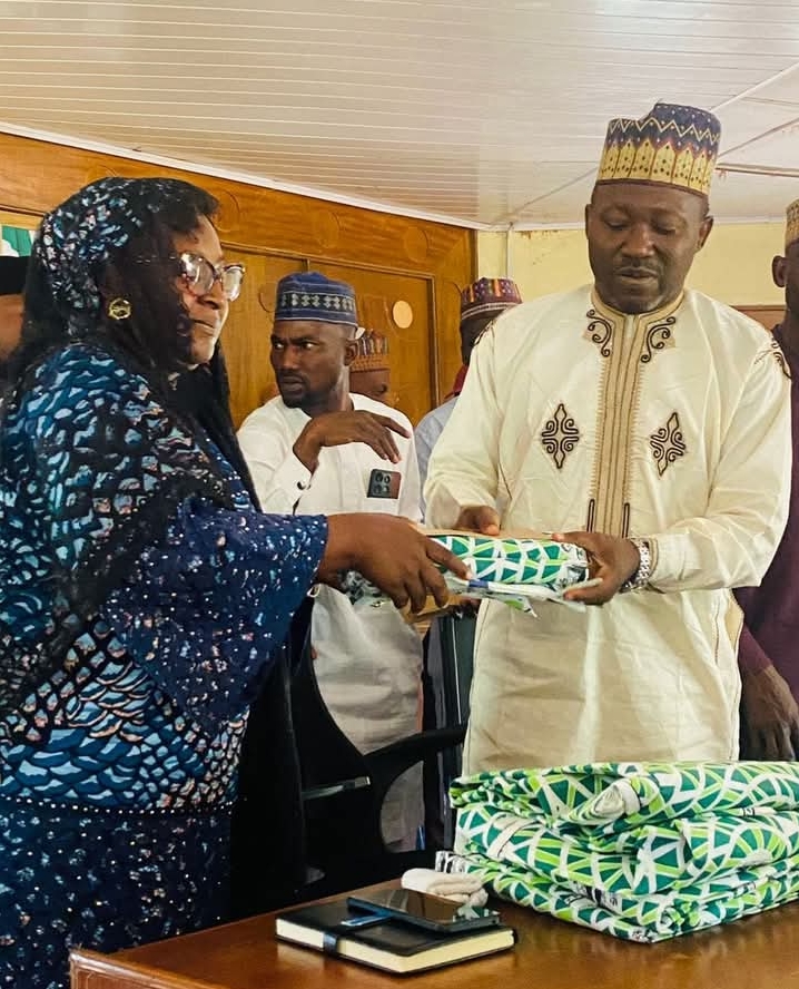 Hajiya Hauwa Ahmed Yahaya, wife of the Executive Chairman of Toto Local Government Area (L) and Executive chairman of Toto LGC, Pharmacist Ahmed Baba Yahaya