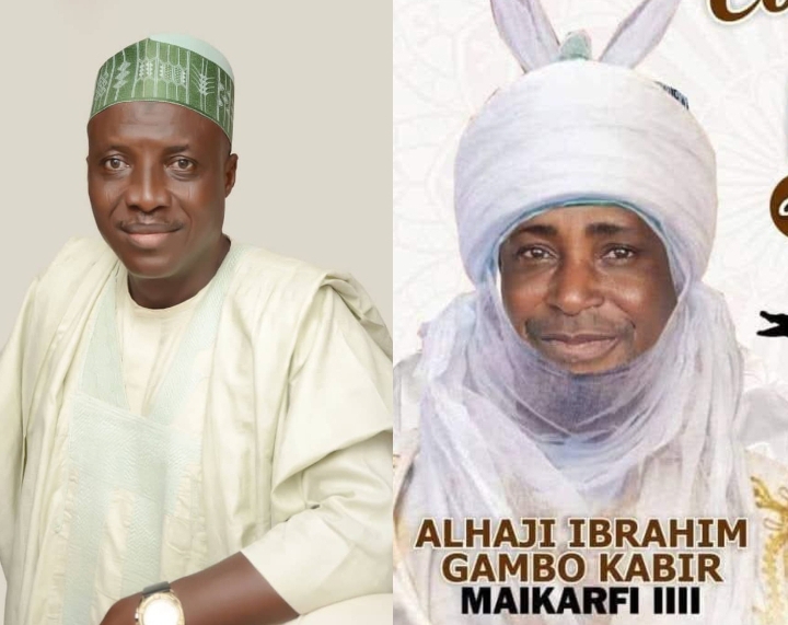 Hon. Yusuf Abdullahi and Maigari of Lokoja, His Royal Highness Alhaji (Dr.) Ibrahim Gambo Kabir Maikarfi III