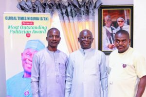 Rt. Hon Ibrahim Abdullahi Balarabe, the former Speaker of Nasarawa State House of Assembly with Kogi State Chairman of the National Youth Council of Nigeria (NYCN) and Yahaya Idris, the CEO of Global Times Nigeria