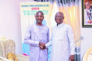 Rt. Hon Ibrahim Abdullahi Balarabe, the former Speaker of Nasarawa State House of Assembly and Yahaya Idris, CEO Global Times Nigeria