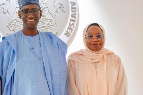 National Security Adviser, Mallam Nuhu Ribadu and Executive Secretary of the Universal Basic Education Commission (UBEC), Aisha Garba