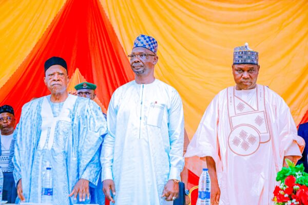 2027: Gov. Sule warns APC aspirants against violating electoral act From Right, Senator Abdullahi Adamu, Governor Abdullahi Sule and Speaker of Nasarawa State House of Assembly, Rt. Hon Danladi Jatau