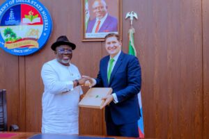 Delta State Governor, Rt. Hon. Sheriff Oborevwori and leader of management team of Seplat Energy, led by its Chief Executive Officer, Mr. Roger Brown, at Government House, Asaba.