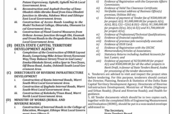 Delta Govt Opens Bids for Major Infrastructure, Health Projects Delta Govt Opens Bids for Major Infrastructure, Health Projects