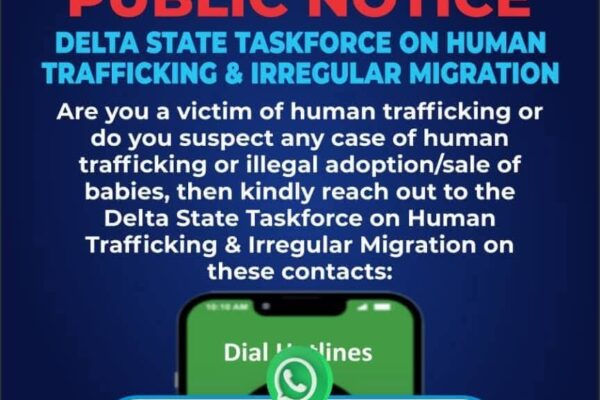 Delta Taskforce Against Human Trafficking releases whistle blowers phone numbers Delta Taskforce Against Human Trafficking releases whistle blowers phone numbers