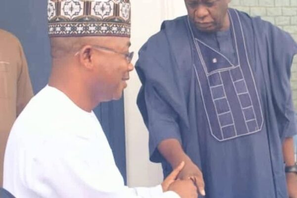 Kogi West Senator, Karimi Pays Condolence Visit to Gov. Ododo Over Father’s Death Gov. Ahmed Usman Ododo (L), Sen. Sunday Karimi (R)