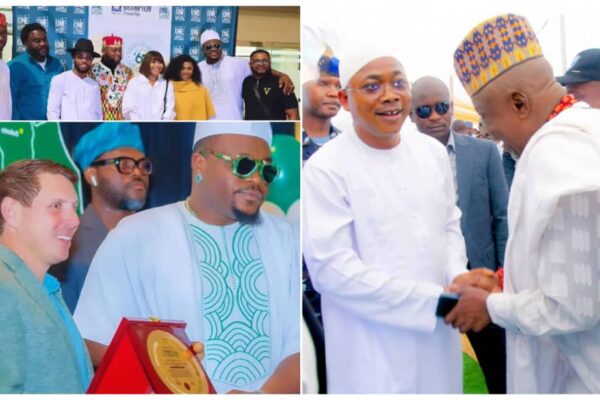 “Ododo’s Canada Awards; A Prophet Honoured at Home and in the Diaspora” – Chief Asaje Kogi State Governor, HE Ahmed Usman Ododo in a handshake with Chief Richard Asaje